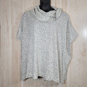 Lane Bryant Drop Shoulder Gray Animal Print Cowl Neck Sz 14/16